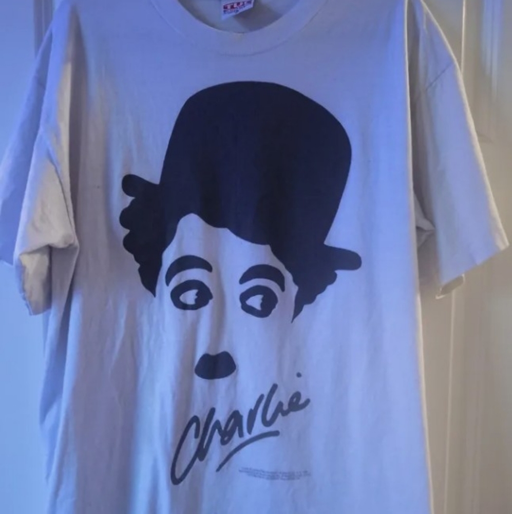 Charlie Chaplin T Shirt Vintage 90s Silent Film Star Comedy Made In USA XL